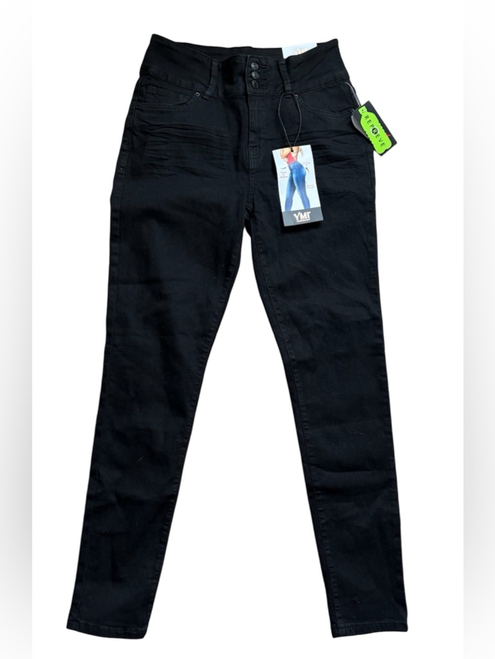 YMI Jeans Skinny Jeans Women’s Size 11 Black High Rise Stretch NWT 3 Button